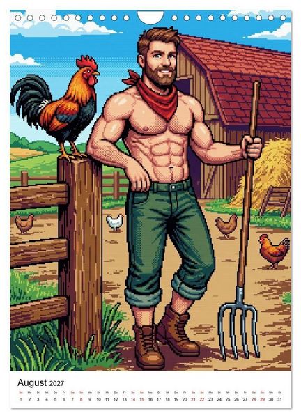 Produktbild: 8-Bit Adonis &ndash; Das Jahr in Pixeln (Wandkalender 2027 DIN A4 hoch), CALVENDO Monatskalender