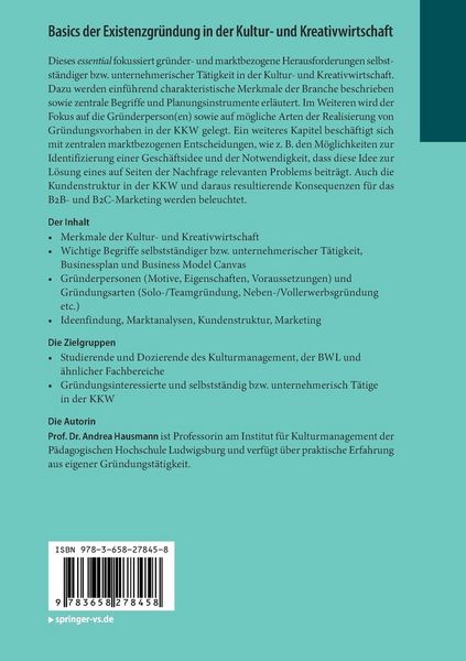 Produktbild: Basics der Existenzgründung in der Kultur- und Kreativwirtschaft