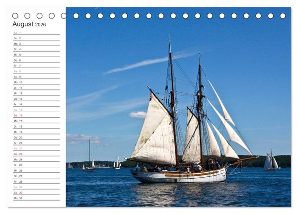 Produktbild: Historische Segelschiffe auf der Ostsee (Tischkalender 2026 DIN A5 quer), CALVENDO Monatskalender