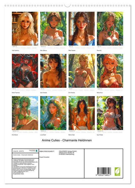 Produktbild: Anime Cuties - Charmante Heldinnen (hochwertiger Premium Wandkalender 2026 DIN A2 hoch), Kunstdruck in Hochglanz