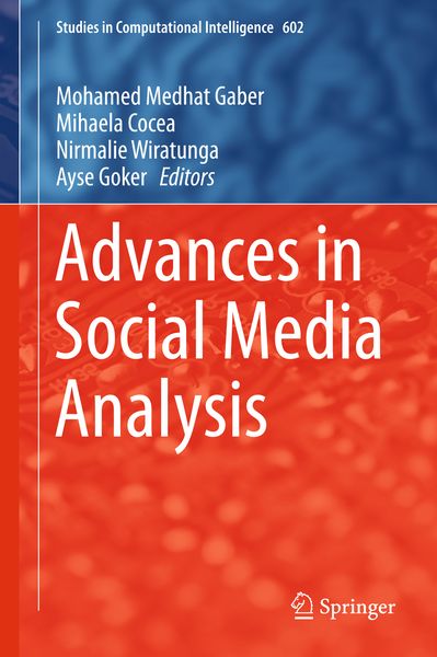 Produktbild: Advances in Social Media Analysis