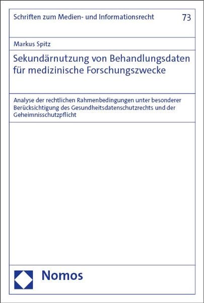 Produktbild: Sekund&auml;rnutzung von Behandlungsdaten f&uuml;r medizinische Forschungszwecke