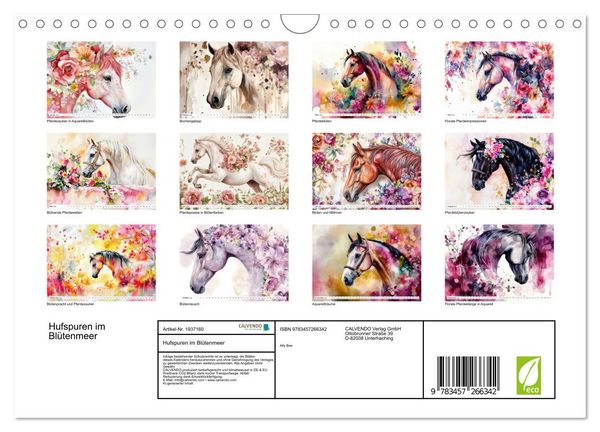 Produktbild: Hufspuren im Bl&uuml;tenmeer (Wandkalender 2026 DIN A4 quer), CALVENDO Monatskalender