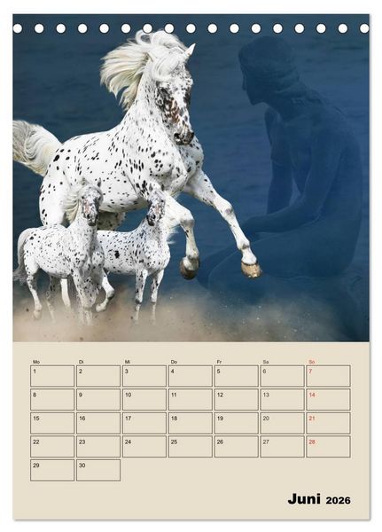 Produktbild: Pferdetr&auml;umereien - Traumbilder von Traumpferden (Tischkalender 2026 DIN A5 hoch), CALVENDO Monatskalender