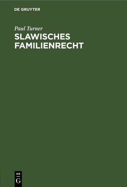Produktbild: Slawisches Familienrecht