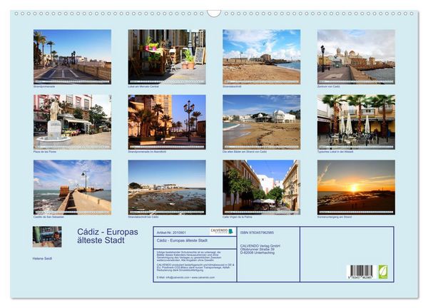 Produktbild: C&aacute;diz - Europas &auml;lteste Stadt (Wandkalender 2026 DIN A2 quer), CALVENDO Monatskalender