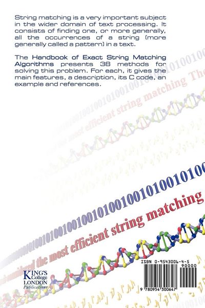 Produktbild: Handbook of Exact String Matching Algorithms
