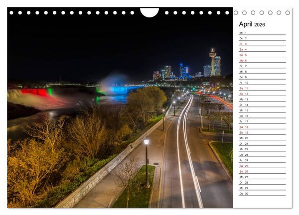 Produktbild: NIAGARAF&Auml;LLE Idyllische Impressionen bei Tag und Nacht (Wandkalender 2026 DIN A4 quer), CALVENDO Monatskalender