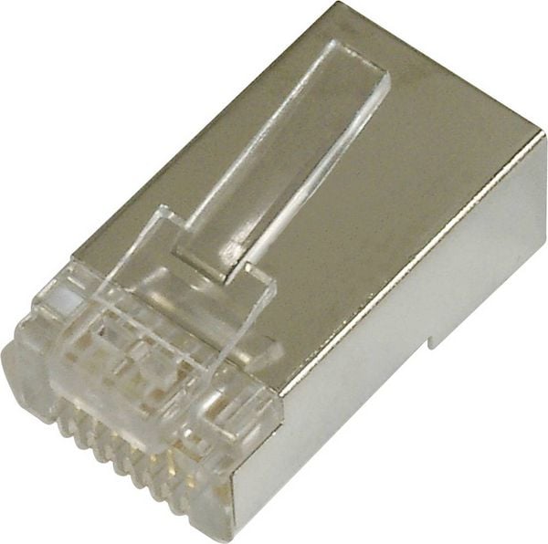Produktbild: Digitus DN-MO-8-8-SRS DIGITUS Modularstecker f&uuml;r Rundkabel, geschirmt, 100 Stk. DN-MO-8-8-SRS RJ45 Stecker Polzahl Sensoren 8P8C Silber 1 St.