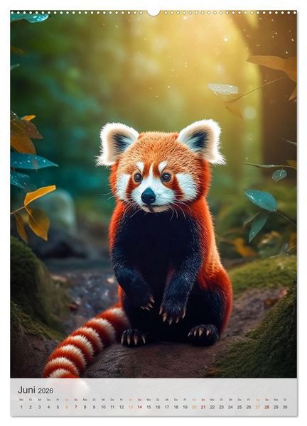 Produktbild: Lustige rote Panda (Wandkalender 2026 DIN A2 hoch), CALVENDO Monatskalender
