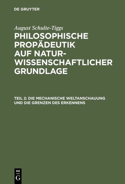 Produktbild: Die Mechanische Weltanschauung und die Grenzen des Erkennens