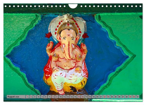 Produktbild: Typisch Indien - Ganesha der Elefantengott (Wandkalender 2026 DIN A4 quer), CALVENDO Monatskalender