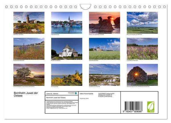 Produktbild: Bornholm Juwel der Ostsee (Wandkalender 2026 DIN A4 quer), CALVENDO Monatskalender