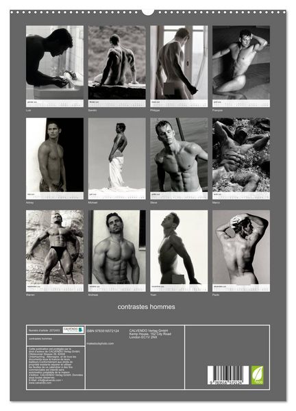 Produktbild: contrastes hommes (Calendrier mural 2026 DIN A2 horizontal) calendrier de bureau