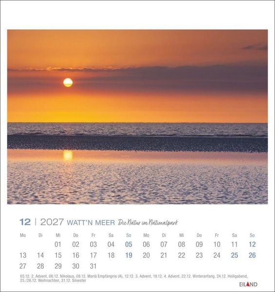 Produktbild: Watt'n Meer Postkartenkalender 2027 - Die Natur im Nationalpark