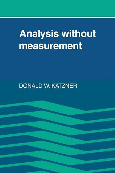 Produktbild: Analysis Without Measurement