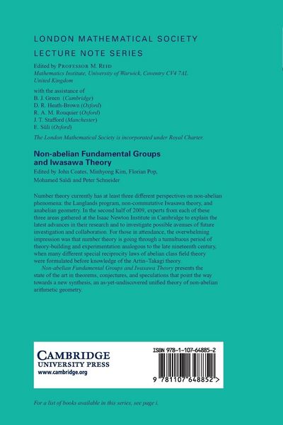Produktbild: Non-abelian Fundamental Groups and Iwasawa Theory