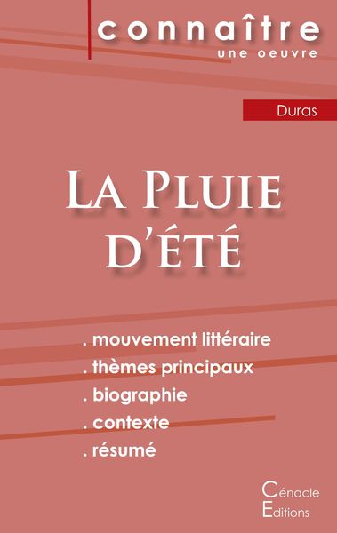 Produktbild: Fiche de lecture La Pluie d'&eacute;t&eacute; de Marguerite Duras (Analyse litt&eacute;raire de r&eacute;f&eacute;rence et r&eacute;sum&eacute; complet)