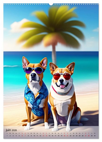 Produktbild: Chiens styl&eacute;s (Calendrier mural 2026 DIN A2 horizontal), CALVENDO calendrier mensuel