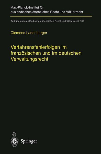 Produktbild: Verfahrensfehlerfolgen im franz&ouml;sischen und im deutschen Verwaltungsrecht