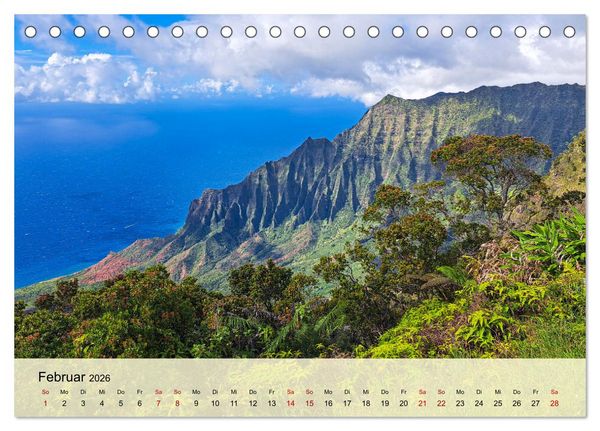 Produktbild: Hawaii - Eindr&uuml;cke von Big Island, Kauai & Oahu (Tischkalender 2026 DIN A5 quer), CALVENDO Monatskalender