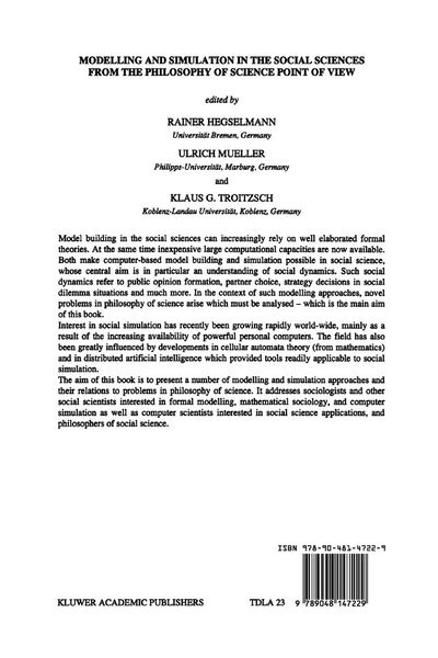 Produktbild: Modelling and Simulation in the Social Sciences from the Philosophy of Science Point of View