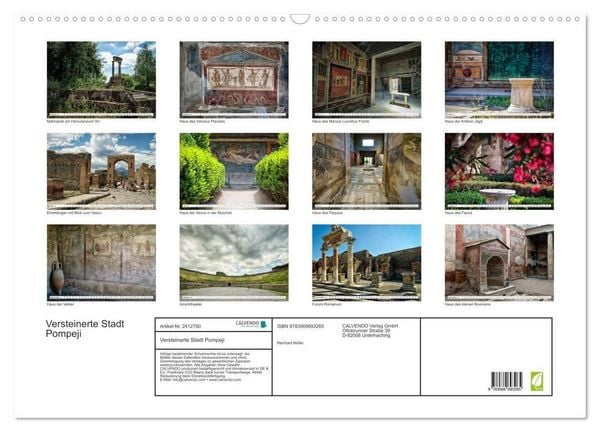 Produktbild: Versteinerte Stadt Pompeji (Wandkalender 2027 DIN A2 quer), CALVENDO Monatskalender