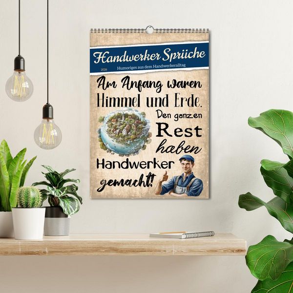 Produktbild: Handwerker Spr&uuml;che (Wandkalender 2026 DIN A3 hoch), CALVENDO Monatskalender