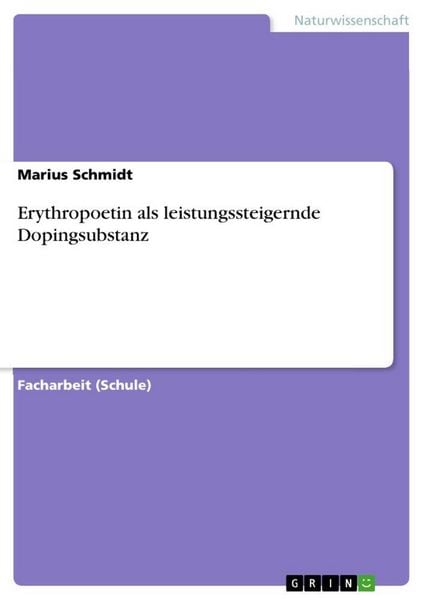 Produktbild: Erythropoetin als leistungssteigernde Dopingsubstanz