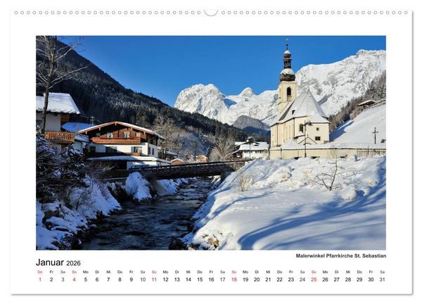 Produktbild: Willkommen im Bergsteigerdorf Ramsau (hochwertiger Premium Wandkalender 2026 DIN A2 quer), Kunstdruck in Hochglanz