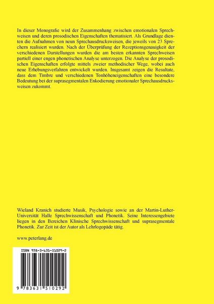 Produktbild: Phonetische Untersuchungen zur Prosodie emotionaler Sprechausdrucksweisen