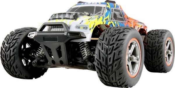 Produktbild: Amewi Blau, Orange Brushed 1:20 RC Einsteiger Modellauto Elektro Monstertruck Allradantrieb (4WD) RtR mit Lichteffekt