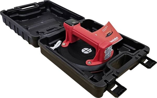 Produktbild: Heicko PH618A 1-Kopf-Saugheber mit eingebauter elektrischer Vakuumpumpe und -Vakuumanzeige, inkl. Aufbewahrungskoffer, &Oslash; 200 mm Tragkraft (max.) 150