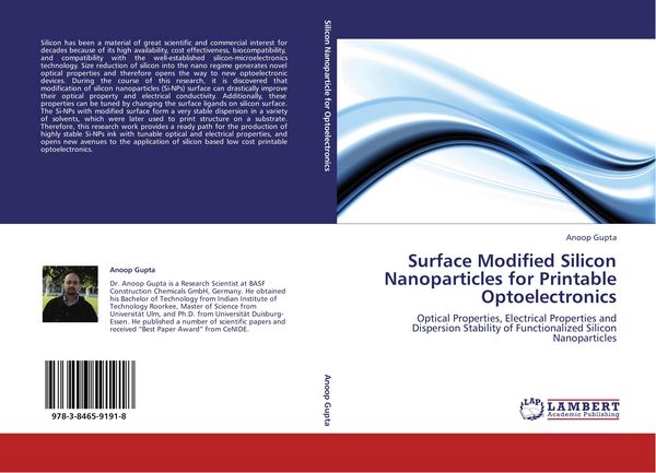 Produktbild: Surface Modified Silicon Nanoparticles for Printable Optoelectronics