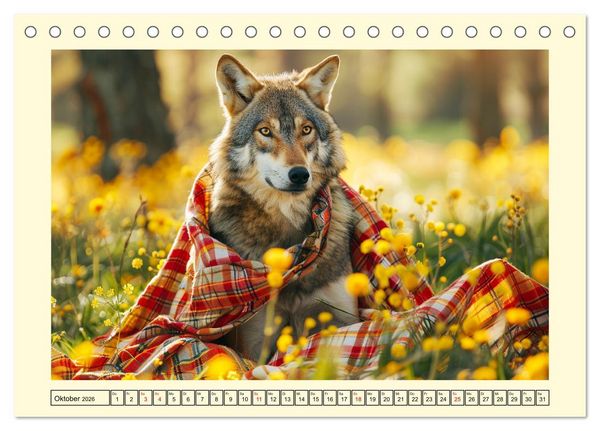 Produktbild: Wilder Style. Modische W&ouml;lfe in der Natur (Tischkalender 2026 DIN A5 quer), CALVENDO Monatskalender