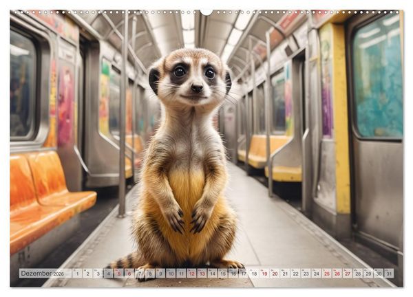 Produktbild: Erdm&auml;nnchen in New York City (hochwertiger Premium Wandkalender 2026 DIN A2 quer), Kunstdruck in Hochglanz
