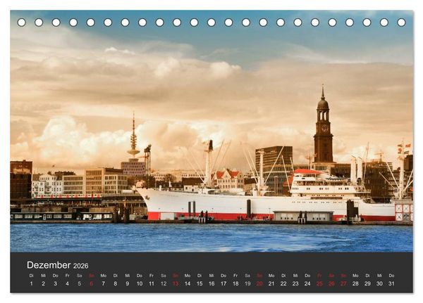 Produktbild: Hamburger Stadtansichten (Tischkalender 2026 DIN A5 quer), CALVENDO Monatskalender