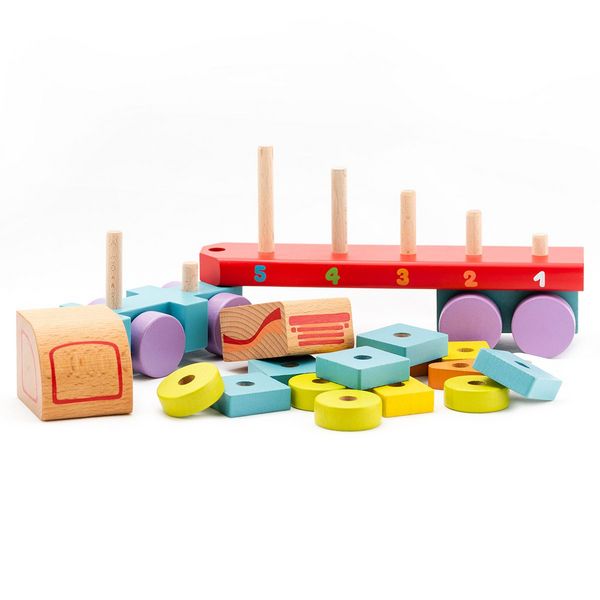 Produktbild: Holzspielzeug LKW mit geometrischen Figuren