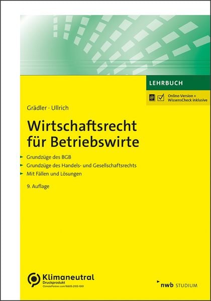 Produktbild: Wirtschaftsrecht f&uuml;r Betriebswirte