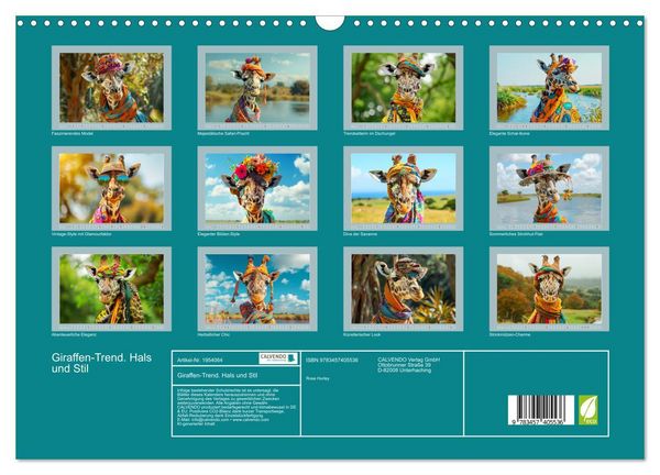 Produktbild: Giraffen-Trend. Hals und Stil (Wandkalender 2026 DIN A3 quer), CALVENDO Monatskalender