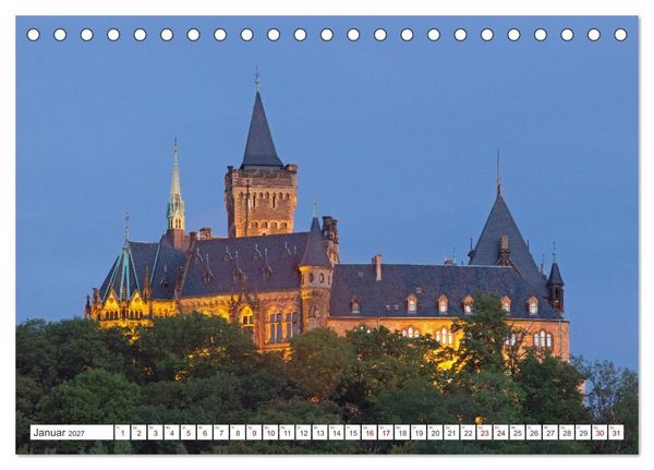 Produktbild: Burgen und Schl&ouml;sser - Zeugnisse vergangener Zeiten (Tischkalender 2027 DIN A5 quer), CALVENDO Monatskalender
