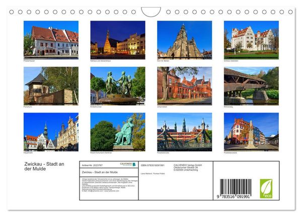 Produktbild: Zwickau - Stadt an der Mulde (Wandkalender 2026 DIN A4 quer), CALVENDO Monatskalender