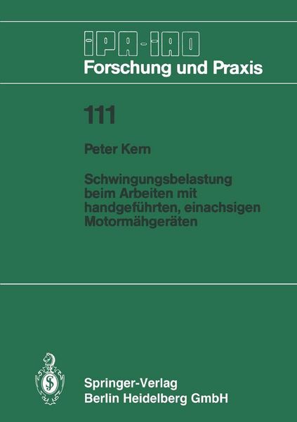 Produktbild: Schwingungsbelastung beim Arbeiten mit handgef&uuml;hrten, einachsigen Motorm&auml;hger&auml;ten