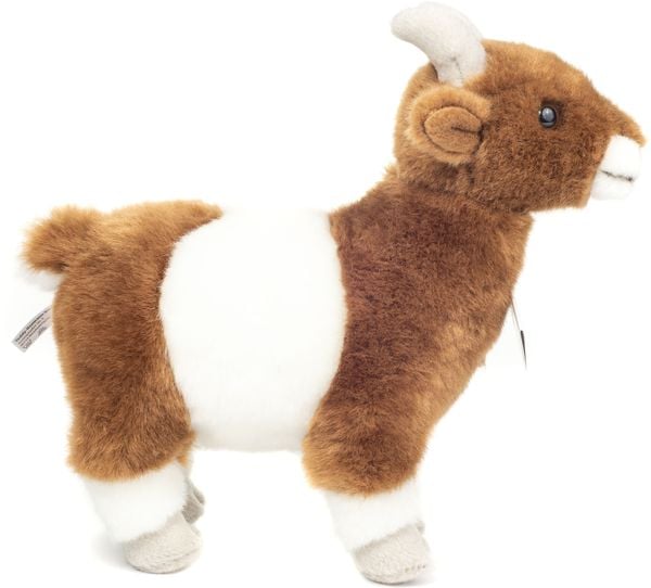 Produktbild: Teddy Hermann 91719 - Ziege stehend, braun/wei&szlig;, Pl&uuml;schtier, 22 cm