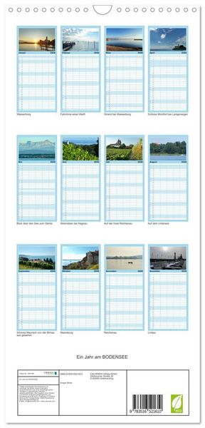 Produktbild: Familienplaner 2026 - Ein Jahr am BODENSEE mit 5 Spalten (Wandkalender, 21 x 45 cm) CALVENDO