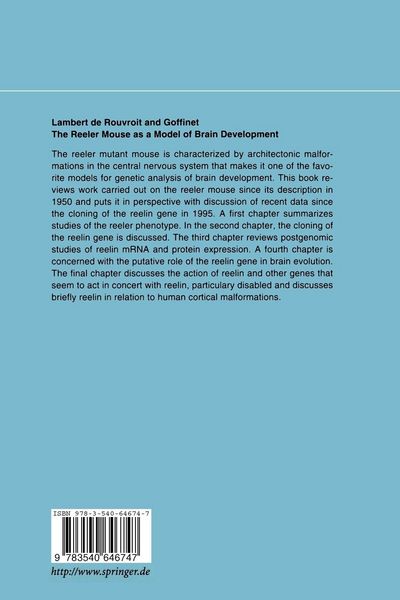 Produktbild: The Reeler Mouse as a Model of Brain Development