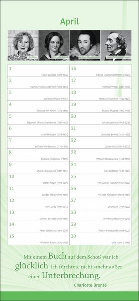 Produktbild: Der literarische Geburtstagskalender - Mit Geburtstagskindern und Zitaten