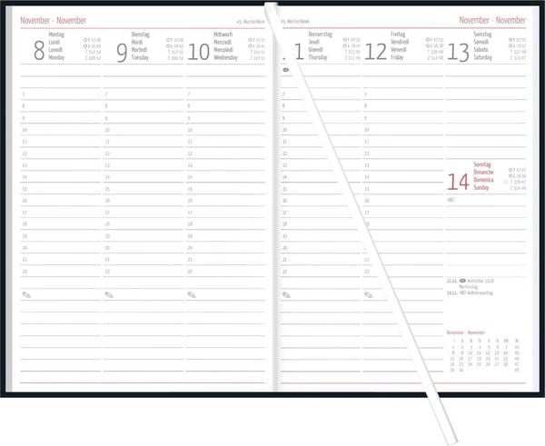 Produktbild: Wochenbuch schwarz 1W/2S 2027