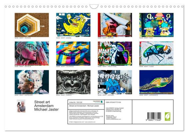 Produktbild: Street art Amsterdam Michael Jaster (Wandkalender 2026 DIN A3 quer), CALVENDO Monatskalender