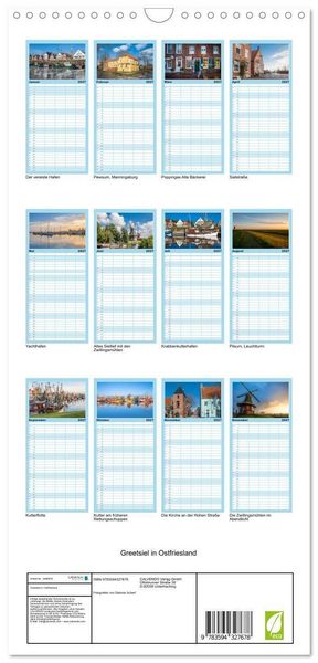 Produktbild: Familienplaner 2027 - Greetsiel in Ostfriesland mit 5 Spalten (Wandkalender, 21 x 45 cm) CALVENDO